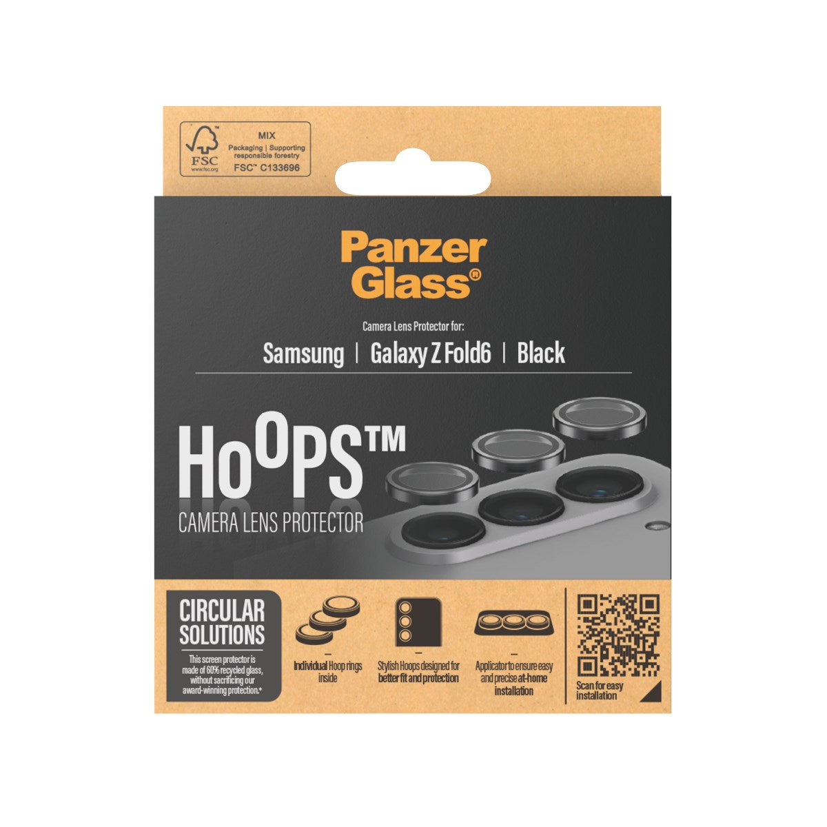 PanzerGlass® Hoops® Schwarz Karmeraschutz Samsung Galaxy Z Fold6